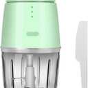 Mini Food Processor - Cordless Food Processor & Portable Small Food Chopper for Meat Vegetables Fruit Salad Onion Garlic, Kitchen 1.3Cup, 300ml, 150 Watts,Glass Container Dishwasher Safe