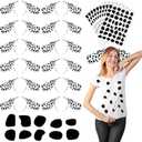 Knitgrip 12 Set Christmas Dalmatian Ears Headbands Set Dog Ears Headbands Costume with 15 Spot Stickers for Xmas Cosplay Party