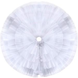 Tatuo Christmas Tree Skirt Wedding Ruffle 4 Layer Tulle Round Fluffy Sparkly Skirt Tree Mat Ornament for Christmas Holiday Decoration(47 Inches,White)