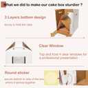 Mcfleet 6 Pack Tall Cake Box for Tier Cake with Window 2 Sizes 10x10x12 & 12x12x14 Inch, Disposable Large Layer Bakery Carrier with Handle - Bakery Safe Transport Box for Wedding, Birthday, Party