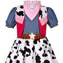 Gorkonpy Cowgirl Costume for Girls with Hat Halloween Dress Up Party, XL