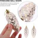 ABOOFAN 10pcs Pinecone Christmas Ornaments Large Glass Pine Cone Hanging Ornaments for Xmas Tree DIY Crafts Fall Thanksgiving Day Decoration