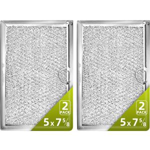Microwave Grease Filter Replacement 7.625" x 5" for G.E Fri.gi.daire 5304464105 5304517871 WB06X10608 5304509444 Microwave Vent Filter (2-Pack) - BY AMI PARTS