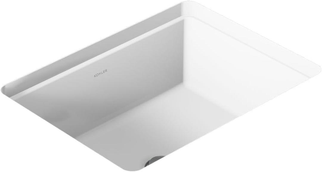 KOHLER Verticyl 17" Undermount Bathroom Vanity Sink With Overflow Drain, Undermount Bathroom Sink, White, 17.1 x 13.38 x 7.21 inches