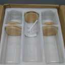 Glass Jars with Bamboo Lids [Muti Size Set of 5], Glass Canisters with Airtight Lids, Glass Food Storage Containers for Pasta, Oats, Coffee, Flour, Sugar, Rice, Best for Kitchen & Pantry