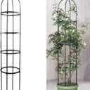 2 x 6ft Garden Obelisk Trellis for Climbing Plants-Rustproof Metal Pipe with Heavy Duty Plastic Coated, Garden Outdoor Indoor Potted Plant Support for Clematis Vine Jasmine Support Black, 1 PACK