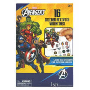 MARVEL Avengers Sticker Activity Valentines, 16 ct 
2 Pack