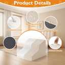 Dog Stairs for Small Dogs 11.5 H, 2-Step Dog Steps for Bed, Pet Stairs and Ramp for Dogs and Cats to Get on Beds, Couch, Non-Slip Balanced Pet Steps with Waterproof Cover, Beige