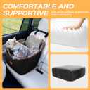 HiPetpy Dog Car Seat for Small Dog, Booster Seat for Dogs Under 30lb, 6" Elevated Pet Seat with Pockets, Anti-Slip Bed for Car, Perfect for Front & Back Seats with Safety Leash (Black/Grey, Medium)