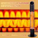 Freestanding Outdoot Electric Heater, Infrared Patio Heater for Outdoor/Indoor Use, 1500W Garage Heater Electric, Remote Controler, Black
