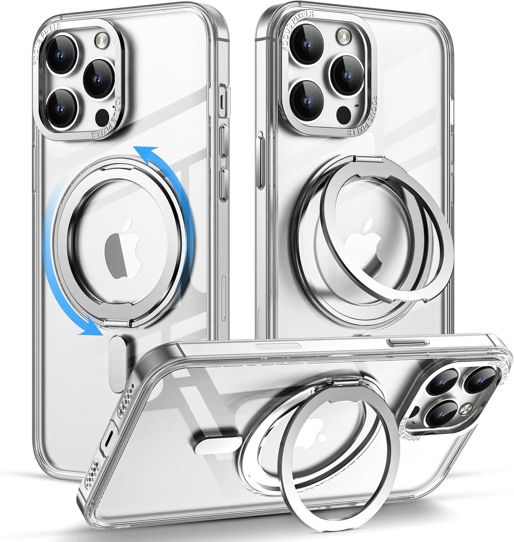 Designed for iPhone 12 Pro Max Case with Magnetic Invisible Stand [Military Drop Protection][Compatible with MagSafe][Great Grip Feeling]Shockproof Slim Heavy Duty Clear Case for iPhone 12 Pro Max 6.7