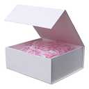 Rsgift White Gift Box 11x7.8x3.5 Wedding Gift Box with Lids Groomsman Wedding Empty Durable Storage Box with Magnetic Halloween,Christmas,Thanksgiving Day