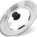 Universal Lid for Pots and Pans Skillets,Pot Lid fit 8.2, 9, 10, 11, 12 and 12.5 Inch Cookware, Large Replacement Frying Pan Cover, Stainless Steel Cast Iron Skillet Lids with Heat Resistant Knob