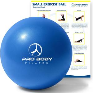 ProBody Pilates Small Exercise Ball - 9 Inch Workout Ball for Stability, Barre, Yoga, Core & Physical Therapy (Blue)