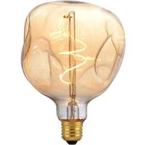 OMED S125 Oversized LED Edison Bulb Large, 5 Watt 400 Lumens 2200k Warm Yellow Large Edison Light Bulb, Amber Glass Decorative Big Globe Dimmable E26 Bulbsfor Pendant Lighting, 1 Pack