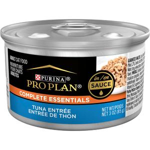 Purina Pro Plan High Protein Wet Cat Food, Complete Essentials Tuna Entree in Sauce - 3 oz. Pull-Top Can - (Pack of 24) 3 oz. Pull-Top Cans (EXP 06/01/28)