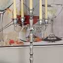 Deco 79 Aluminum Metal Candelabra, 10" x 10" x 23", Silver