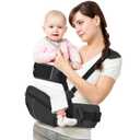 Baby Hip Seat Carrier, Ergonomic Waist Stool for Child Infant with Adjustable Strap Pocket Soft Base, Baby Hip Carrier for Newborns & Toddlers (Black)