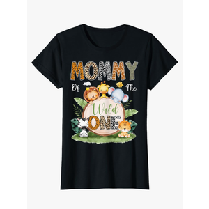 Mommy of The Wild One 1St Birthday Kids Safari Jungle T-Shirt Women Size 2XL