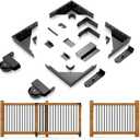 Sliding Gate Hardware Kit, Sliding Deck Gate Kit, Anti Sag Gate Kit | Heavy-Duty Galvanized Steel Construction, Comes with Smooth Silent Rollers, Fits 2x4" or 2x6" Rails, 1.5" thickness