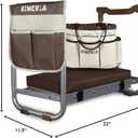 Aimerla K5 Foldable Kneeler Seat - Heavy Duty (Detachable Cloud Kneeler Pad) - Garden Stool - 2 Large Tool Bags - Portable Bench for Indoor & Outdoor, Brown