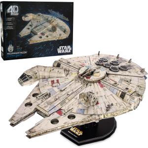 4D Build Star Wars Millennium Falcon 3D Model Kit, Star Wars Gifts, Desk Decor for Fans & Collectors, 223 Pieces, 3D Puzzles, Gift Ideas for Ages 12 & Up