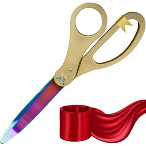NEW Ribbon Cutting Grand Opening Kit - 25 Inch Gold Shears for Grand Opening with Rainbow Blades and Red Satin Ribbon for Inauguration Ceremonies & Special Events NEW Ribbon Cutting Grand Opening Kit - 25 Inch Gold Shears for Grand Opening with Rainbow Blades and Red Satin Ribbon for Inauguration Ceremonies & Special Events