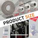 Titanium Spark Plug Wire Heat Shield, 1/2" I.D.  10 Ft Fuel Line Heat Shield Sleeve, Fiberglass-Basalt Composite Spark Plug Boot Protector for LS1/LS2, SBC/BBC 350 454 Car Truck