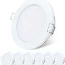 GZV RV Puck Light, RV Recessed Ceiling Light, DC 12V LED Light for Under Cabinet Camper Van Truck Motorhome Interior Lighting, 6 Pack (3000K with White Finish Warm White)