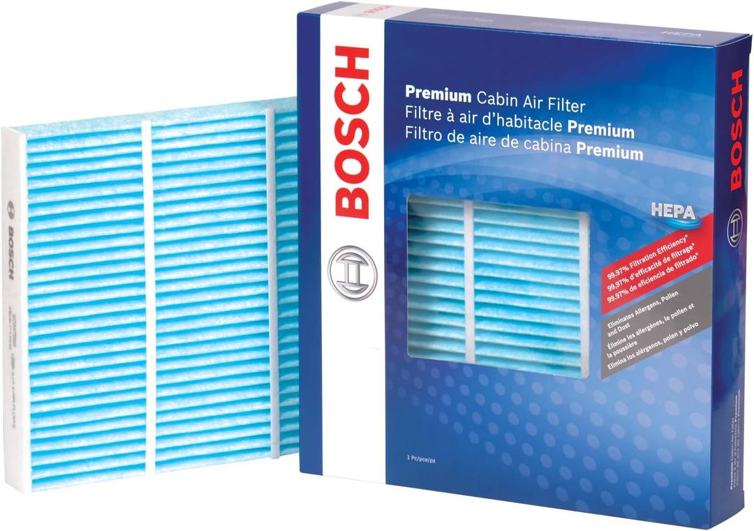 BOSCH 6090C HEPA Cabin Air Filter - Compatible with Select Ram 1500, 1500 Classic, 2500, 3500, 4500, 5500 Trucks (7.9" x 8.7" x 1.1")