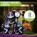 ZPISF 6 FT Halloween Inflatables Skeleton Black Cat and Dog Day of The Dead Outdoor Decorations, Inflatable Halloween Blow Up Yard Decorations with Built-in LED Lights for Yard Lawn Garden Decor