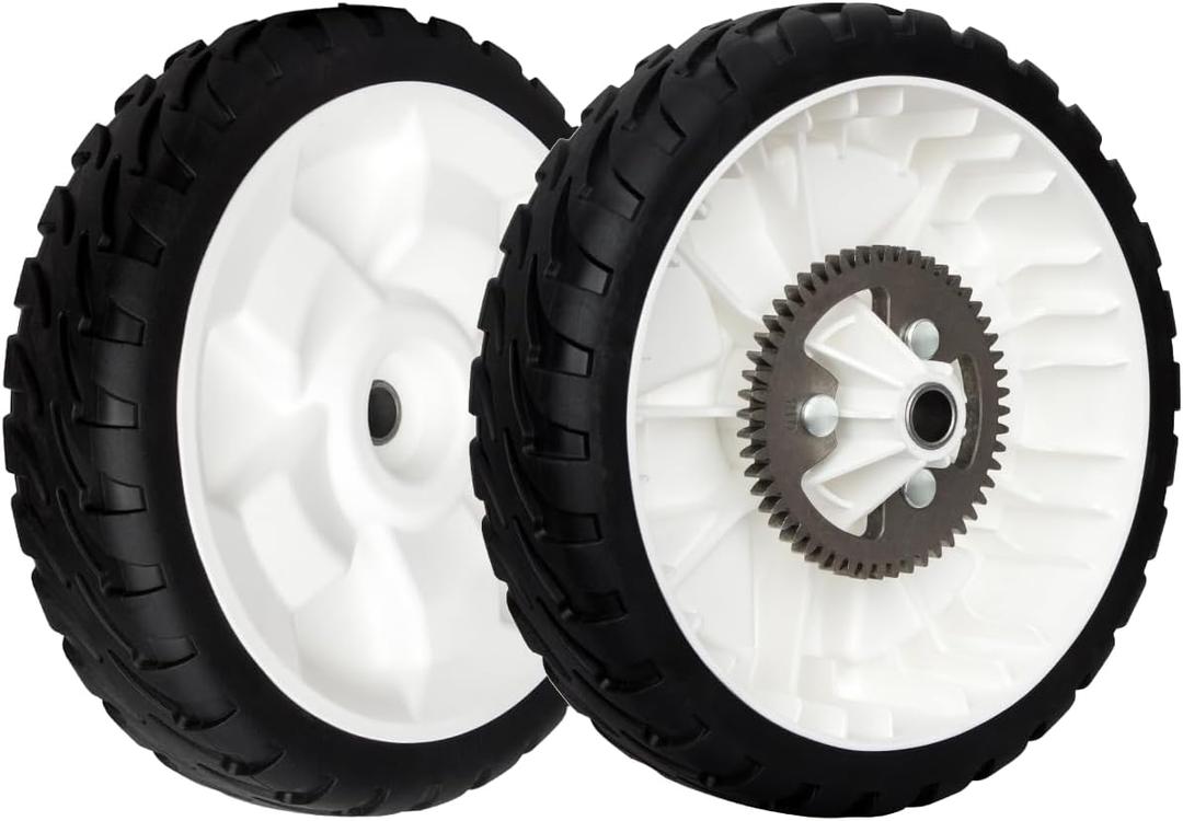 (Set of 2) Replacement 8" Rear Drive Wheel Assembly for Toro 137-4835 119-3822 with Metal Gear, Compatible with Toro 20332 20333 20334 20337 20372 20373 20374 20955 20958 22" Recycler Lawn Mower