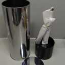 Bath Bliss Cylinder Free Standing Toilet Plunger & Holder, Water & Rust Resistant, Decorative, Stainless Steel