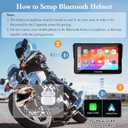Carpuride W702 for Motorcycle, 7 inch Waterproof Touchscreen, Portable Carplay/Android Auto GPS Navigation for Motorbike, Support Dual Bluetooth, Car GPS, Siri, G00gle Assistant, TF-64G