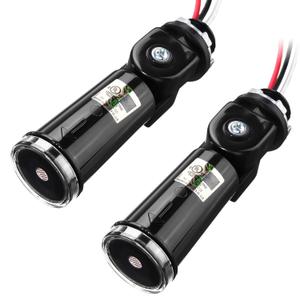 Automatic Lighting Sensor Switch 2pcs Photoelectric Switch for Outdoor Light Photo Cell Sensor with Time Delay Temperature Compensation Water-Resistant