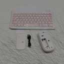 Bluetooth Keyboard and Mouse Combo,Ultra Slim Rechargeable Portable Wireless Keyboard Mouse Set Compact for Android Windows Tablet Cell Phone iPhone iPad Computer Desktop PC Laptop(Pink)