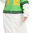 LABULA Unisex Adult Onesie Animal Pajamas Halloween Cosplay Sleepwear (Small, 97whitegreen)