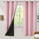 BGment Baby Pink 100% Blackout Curtains for Nursery Bedroom 72 Inch Length 2 Panels, Thermal Insulated Full Light Blocking Grommet Noise Cancelling Window Curtains for Girls Room, 42 Inch Wide Each