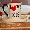 Cottage Creek Coffee Cup | 16oz I Love My Pops Ceramic Coffee Mug | Extra Large Mens Mug for Home Decor, Kitchen & Desk | Gifts for Men, Grandpa, Dad, Papaw, Papa