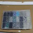 1080pcs 8mm Glass Beads 24 Color Black Bracelet Beads Round Crystal Glass Bead Marble Rosary Loose Bead for Bracelet Necklace Jewelry Making Supplies Women Men Eid Mubarak Ramadan Decoration