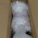 Lanpn 6 Pcs 6" Large Christmas Balls Ornaments, Outdoor Xmas Tree Hanging Decorations, Shatterproof Christmas Ball Ornament Set for Winter Holiday Home, Assorted Relief Pattern, White & Rose Gold