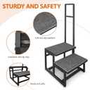 2-Step Stool with Handles for Elderly, Heavy Duty Stainless Steel Non-Slip Step Stool (Black, with Extra Handle)