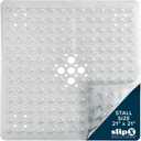 SlipX Solutions Essential Square Shower Stall Mat, 21"x21", Grippy Textured Surface, 25% Stronger Suction Cups, Non-Slip Shower Floor Mat for Bathers of All Ages, Fits Standard Showers & Tubs, Clear