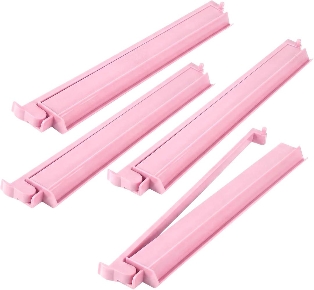 4 Pcs 18.7 Inch Light Pink Acrylic Mahjong Tile Racks with Pushers for Game Night American Mahjong Racks Tile Set for Mah Jong Lovers and Beginners