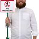 SmartSign No Trespassing Signs Private Property, 10 x 12 Inches Aluminum Sign with 3 Feet Stake