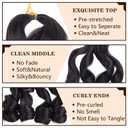 COOKOO 30 Inch 9 Pcs Premium French Curl Braiding Hair Natural Black Pre-stretched Spiral Loose Wave Braiding Hair Yaki Texture Synthetic Hair Extensions for Black Women 1B#