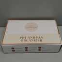 Pot and Pan Organizer for Under Cabinet  Bamboo Pot Lid Organizer for Cabinet with Magnetic Lock, Expandable 2-in-1, Adjustable Dividers, Non-Slip Base for Cutting Boards, Cookie Sheets, Bakeware