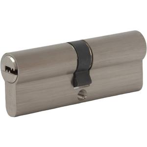 80mm(35/10/35) Satin Nickle Euro Profile Cylinder Lock with 5 Keys (dimple), Both Side keyed Copper Lock Cylinder, Anti-Rust Corrosion Resistant Anti-Theft
