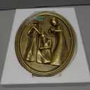Framed Christmas Wall Art Nativity Three Wise Men for Holy Family 3D Oval, Vintage Christmas Wall Decor Gold Nativity Set Religious Decorations For Living Room Bedroom Hallway