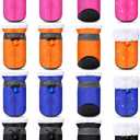 Weewooday 4 Sets 16 Pcs Waterproof Dog Shoes Rain Snow Boots Paw Protectors Breathable Dog Winter Boot Anti Slip Sock Shoe with Adjustable Drawstring for Pet(Blue, Black, Pink, Orange,No. 4, 5x4.5cm)